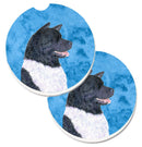 Blue Akita Car Coasters – Set of 2 - Absorbent Stone with Fun & Functional Artwork SS4797-BUCARC