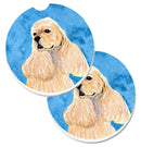 Blue Buff Cocker Spaniel Car Coasters – Set of 2 - Absorbent Stone with Fun & Functional Artwork SS4798-BUCARC