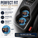 Blue Rottweiler Set of 2 Cup Holder Car Coasters Absorbent Round Sandstone Coasters Gifts for Men or Women, 2.5, Multicolor