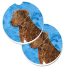 Blue Chesapeake Bay Retriever Car Coasters – Set of 2 - Absorbent Stone with Fun & Functional Artwork SS4807-BUCARC