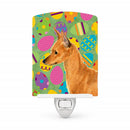 Min Pin Easter Eggtravaganza Ceramic Night Light Compact, UL-Certified, Ideal for Bedroom, Bathroom, Nursery, Hallway, Kitchen, 6x4x3, Multicolor