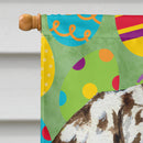 Dalmatian Easter Eggtravaganza House Flag 28x40 Porch Sleeve Pole Decorative Outside Yard Banner Artwork Wall Hanging, Polyester