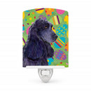 Cocker Spaniel Easter Eggtravaganza Ceramic Night Light Compact, UL-Certified, Ideal for Bedroom, Bathroom, Nursery, Hallway, Kitchen, 6x4x3, Multicolor