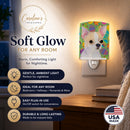Chihuahua Easter Eggtravaganza Ceramic Night Light Compact, UL-Certified, Ideal for Bedroom, Bathroom, Nursery, Hallway, Kitchen, 6x4x3, Multicolor