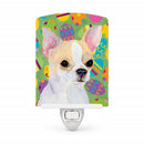 Chihuahua Easter Eggtravaganza Ceramic Night Light Compact, UL-Certified, Ideal for Bedroom, Bathroom, Nursery, Hallway, Kitchen, 6x4x3, Multicolor