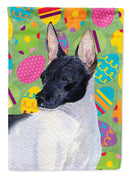 Rat Terrier Easter Eggtravaganza House Flag 28x40 Porch Sleeve Pole Decorative Outside Yard Banner Artwork Wall Hanging, Polyester