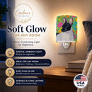 Rat Terrier Easter Eggtravaganza Ceramic Night Light Compact, UL-Certified, Ideal for Bedroom, Bathroom, Nursery, Hallway, Kitchen, 6x4x3, Multicolor