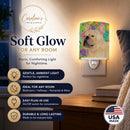 French Bulldog Easter Eggtravaganza Ceramic Night Light Compact, UL-Certified, Ideal for Bedroom, Bathroom, Nursery, Hallway, Kitchen, 6x4x3, Multicolor