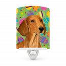 Dachshund Easter Eggtravaganza Ceramic Night Light Compact, UL-Certified, Ideal for Bedroom, Bathroom, Nursery, Hallway, Kitchen, 6x4x3, Multicolor