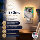 Keeshond Easter Eggtravaganza Ceramic Night Light Compact, UL-Certified, Ideal for Bedroom, Bathroom, Nursery, Hallway, Kitchen, 6x4x3, Multicolor