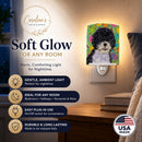 Portuguese Water Dog Easter Eggtravaganza Ceramic Night Light Compact, UL-Certified, Ideal for Bedroom, Bathroom, Nursery, Hallway, Kitchen, 6x4x3, Multicolor