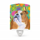 Bulldog English Easter Eggtravaganza Ceramic Night Light Compact, UL-Certified, Ideal for Bedroom, Bathroom, Nursery, Hallway, Kitchen, 6x4x3, Multicolor