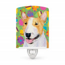 Bull Terrier Easter Eggtravaganza Ceramic Night Light Compact, UL-Certified, Ideal for Bedroom, Bathroom, Nursery, Hallway, Kitchen, 6x4x3, Multicolor