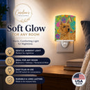 Norwich Terrier Easter Eggtravaganza Ceramic Night Light Compact, UL-Certified, Ideal for Bedroom, Bathroom, Nursery, Hallway, Kitchen, 6x4x3, Multicolor