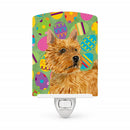 Norwich Terrier Easter Eggtravaganza Ceramic Night Light Compact, UL-Certified, Ideal for Bedroom, Bathroom, Nursery, Hallway, Kitchen, 6x4x3, Multicolor