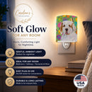 Clumber Spaniel Easter Eggtravaganza Ceramic Night Light Compact, UL-Certified, Ideal for Bedroom, Bathroom, Nursery, Hallway, Kitchen, 6x4x3, Multicolor