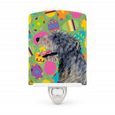 Irish Wolfhound Easter Eggtravaganza Ceramic Night Light Compact, UL-Certified, Ideal for Bedroom, Bathroom, Nursery, Hallway, Kitchen, 6x4x3, Multicolor