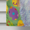 English Toy Spaniel Easter Eggtravaganza House Flag 28x40 Porch Sleeve Pole Decorative Outside Yard Banner Artwork Wall Hanging, Polyester