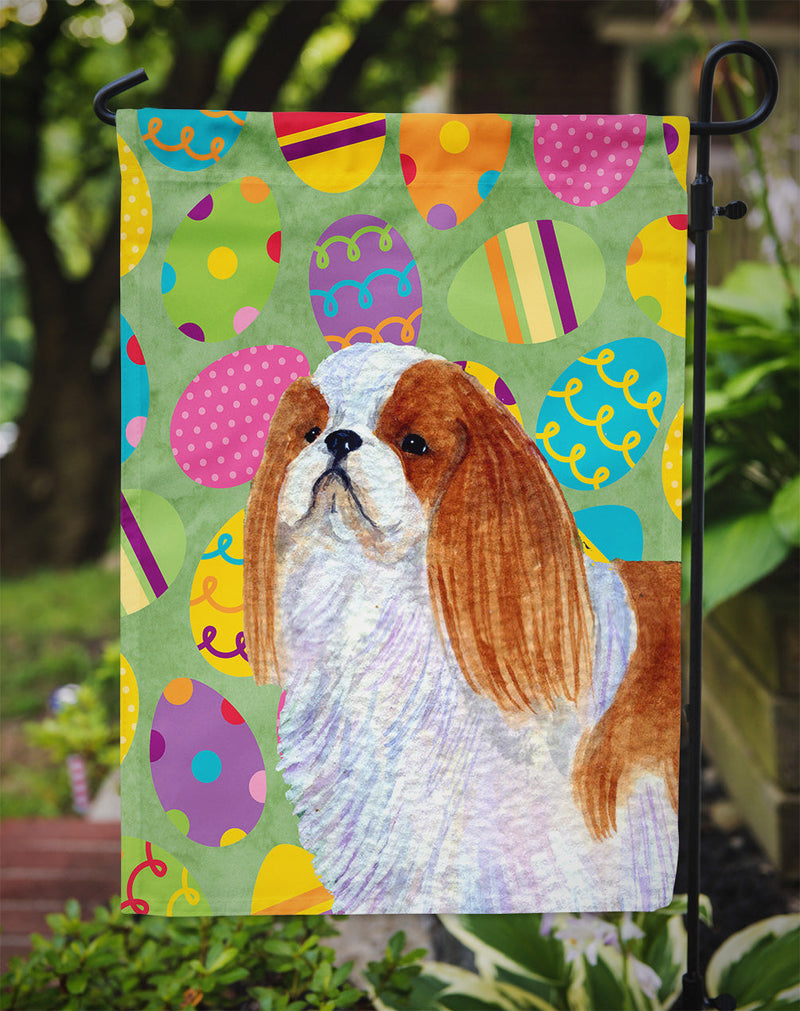 English Toy Spaniel Easter Eggtravaganza Flag Garden Size