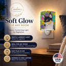 Chihuahua Easter Eggtravaganza Ceramic Night Light Compact, UL-Certified, Ideal for Bedroom, Bathroom, Nursery, Hallway, Kitchen, 6x4x3, Multicolor