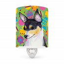 Chihuahua Easter Eggtravaganza Ceramic Night Light Compact, UL-Certified, Ideal for Bedroom, Bathroom, Nursery, Hallway, Kitchen, 6x4x3, Multicolor