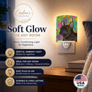 French Bulldog Easter Eggtravaganza Ceramic Night Light Compact, UL-Certified, Ideal for Bedroom, Bathroom, Nursery, Hallway, Kitchen, 6x4x3, Multicolor