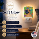 Mastiff Easter Eggtravaganza Ceramic Night Light Compact, UL-Certified, Ideal for Bedroom, Bathroom, Nursery, Hallway, Kitchen, 6x4x3, Multicolor