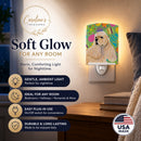 Cocker Spaniel Easter Eggtravaganza Ceramic Night Light Compact, UL-Certified, Ideal for Bedroom, Bathroom, Nursery, Hallway, Kitchen, 6x4x3, Multicolor