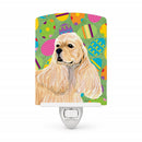 Cocker Spaniel Easter Eggtravaganza Ceramic Night Light Compact, UL-Certified, Ideal for Bedroom, Bathroom, Nursery, Hallway, Kitchen, 6x4x3, Multicolor