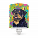 Rottweiler Easter Eggtravaganza Ceramic Night Light Compact, UL-Certified, Ideal for Bedroom, Bathroom, Nursery, Hallway, Kitchen, 6x4x3, Multicolor