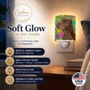 Field Spaniel Easter Eggtravaganza Ceramic Night Light Compact, UL-Certified, Ideal for Bedroom, Bathroom, Nursery, Hallway, Kitchen, 6x4x3, Multicolor