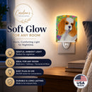 Cavalier Spaniel Easter Eggtravaganza Ceramic Night Light Compact, UL-Certified, Ideal for Bedroom, Bathroom, Nursery, Hallway, Kitchen, 6x4x3, Multicolor