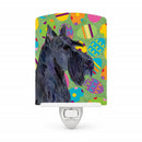 Scottish Terrier Easter Eggtravaganza Ceramic Night Light Compact, UL-Certified, Ideal for Bedroom, Bathroom, Nursery, Hallway, Kitchen, 6x4x3, Multicolor