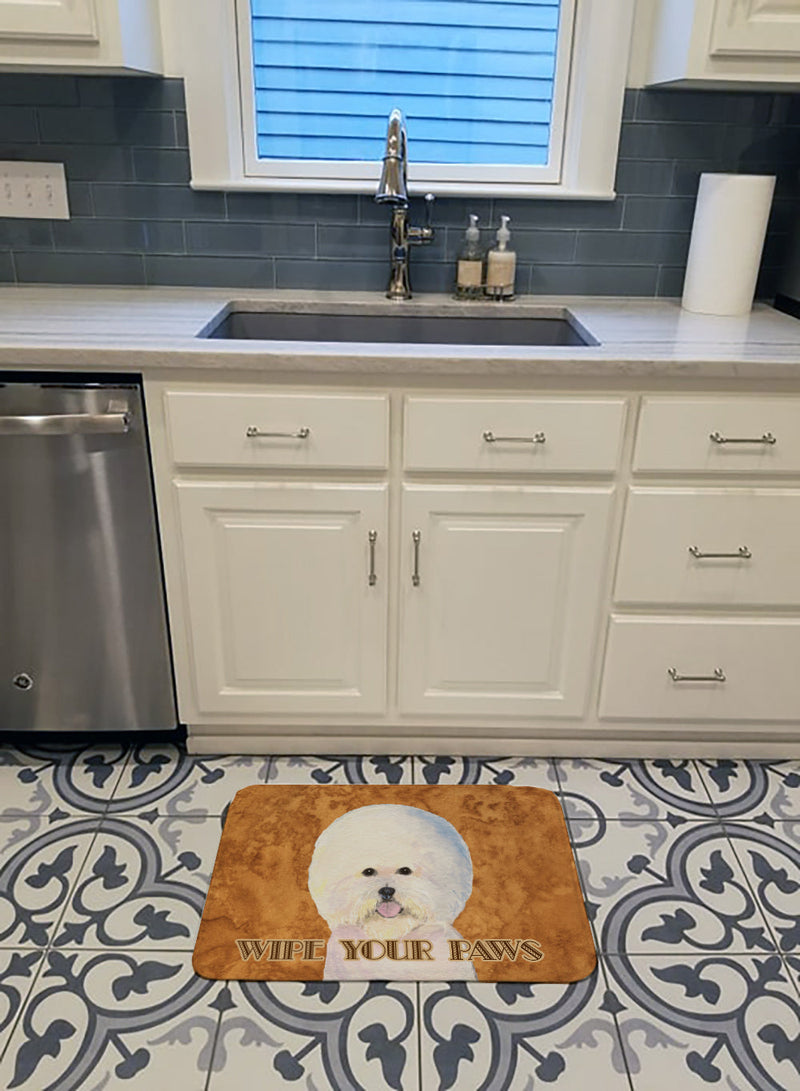 Bichon Frise Wipe your Paws Machine Washable Memory Foam Mat SS4878RUG