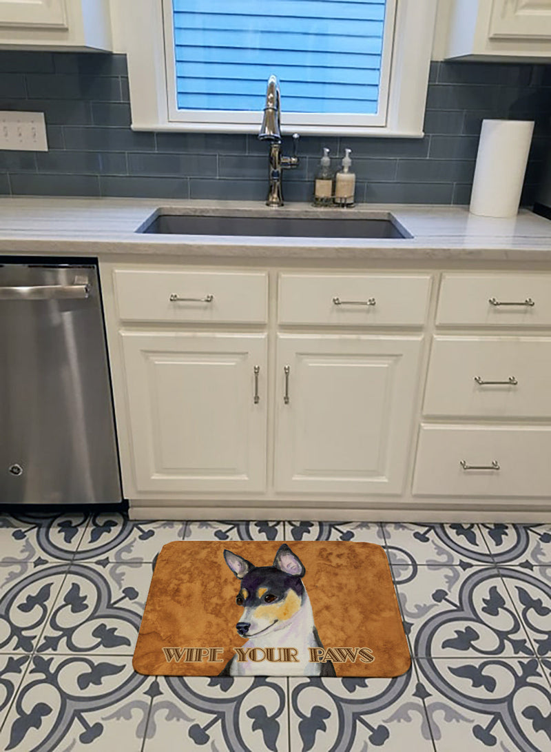 Toy Fox Terrier Wipe your Paws Machine Washable Memory Foam Mat SS4882RUG