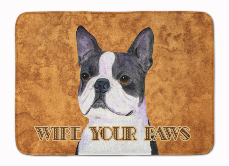 Boston Terrier Wipe your Paws Machine Washable Memory Foam Mat SS4884RUG