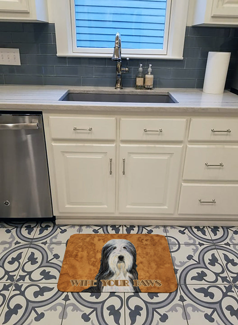 Bearded Collie Wipe your Paws Machine Washable Memory Foam Mat SS4889RUG