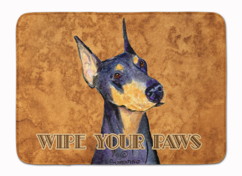 Black and Tan Doberman Wipe your Paws Machine Washable Memory Foam Mat SS4891RUG