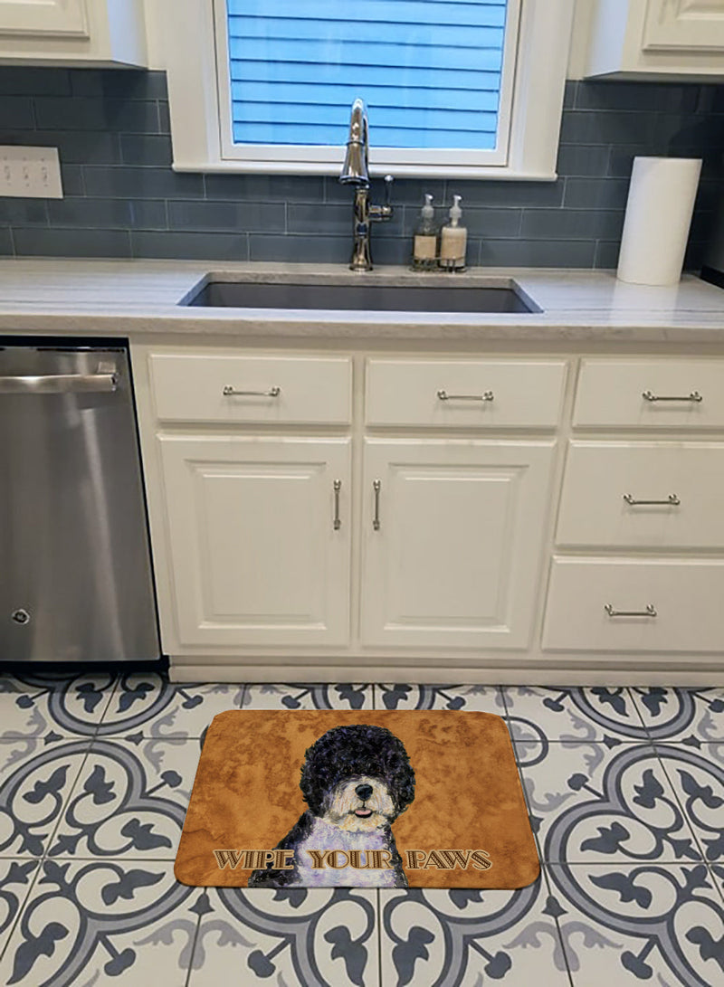 Portuguese Water Dog Wipe your Paws Machine Washable Memory Foam Mat SS4894RUG