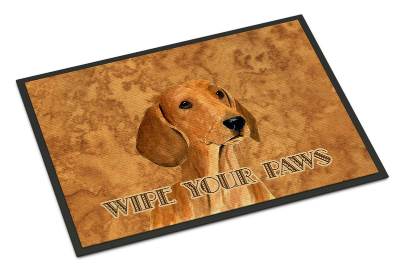 Red Dachshund Wipe your Paws Indoor or Outdoor Mat 24x36 SS4895JMAT