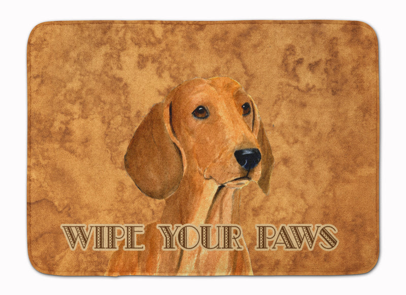 Red Dachshund Wipe your Paws Machine Washable Memory Foam Mat SS4895RUG