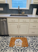 Puppy Cut Maltese Wipe your Paws Memory Foam Kitchen Mat Machine Washable Anti-Fatigue Cushion Comfort Bath or Kitchen Rug