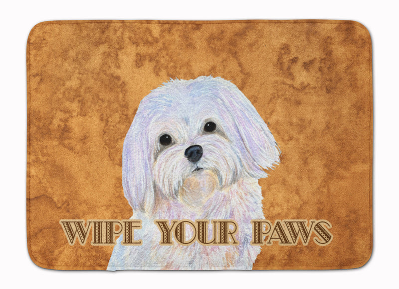 Puppy Cut Maltese Wipe your Paws Machine Washable Memory Foam Mat SS4897RUG