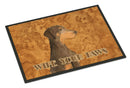 Chocolate Natural Eared Doberman Wipe your Paws Doormat Indoor Outdoor 18H X 27W Front Door Mat Rugs for Entryway, Non Slip Washable