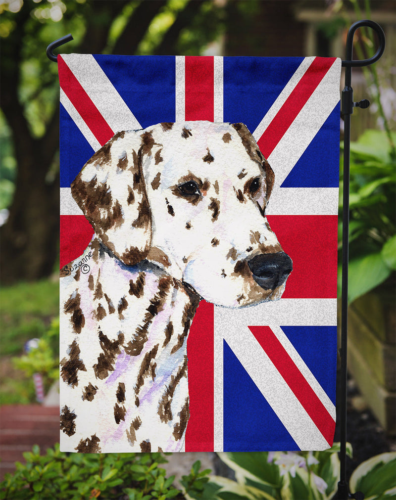 Dalmatian with English Union Jack British Flag Flag Garden Size