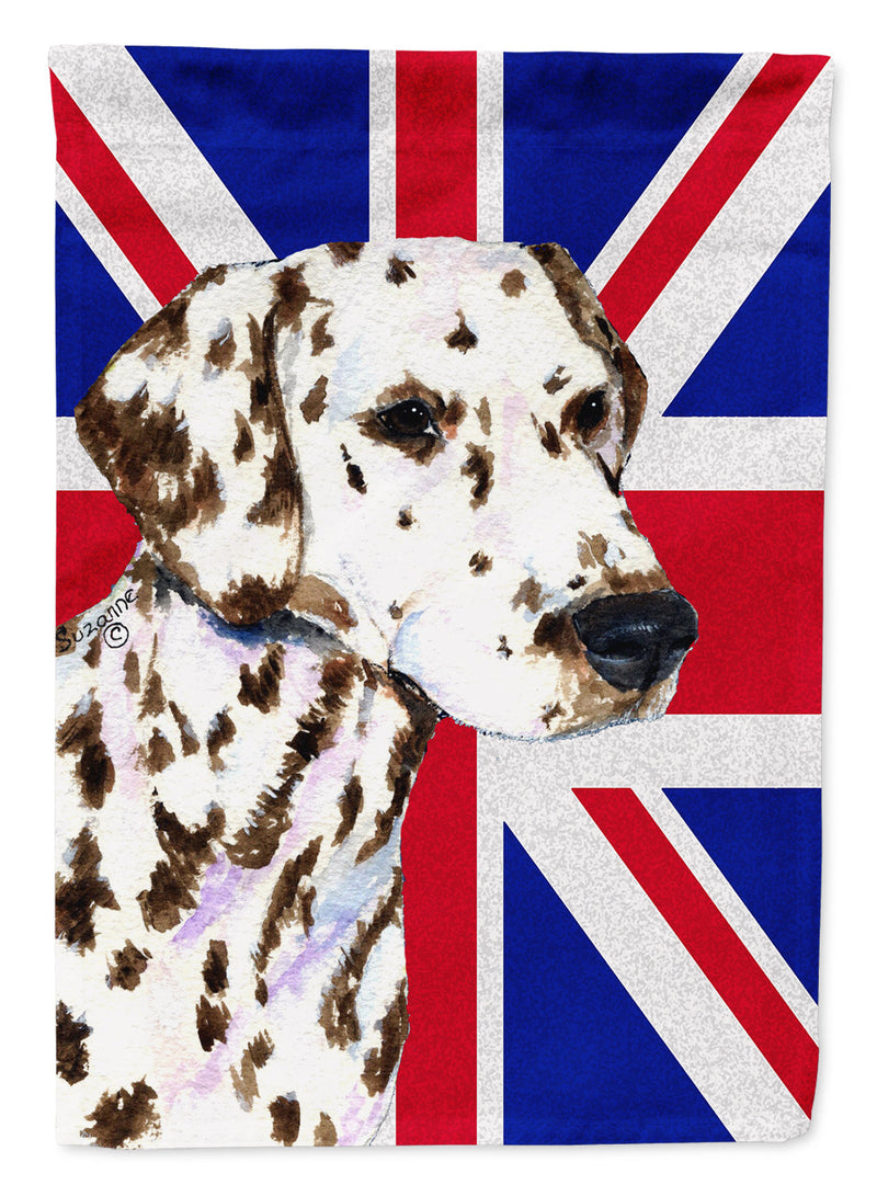 Dalmatian with English Union Jack British Flag Flag Garden Size