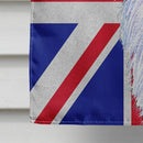 Borzoi with English Union Jack British Flag Flag Canvas House Size SS4917CHF