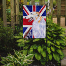 Borzoi with English Union Jack British Flag Garden Flag - Outdoor Decorative Yard Flag SS4917GF