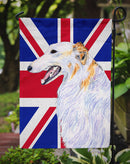 Borzoi with English Union Jack British Flag Garden Flag - Outdoor Decorative Yard Flag SS4917GF