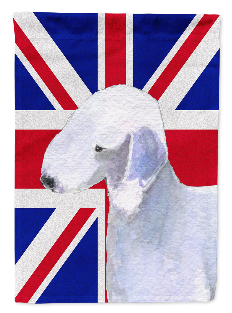 Bedlington Terrier with English Union Jack British Flag Garden Flag – Decorative Outdoor Yard Flag SS4925GF